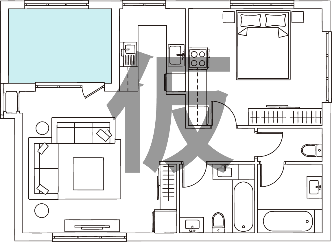 備蓄倉庫を設けた間取り