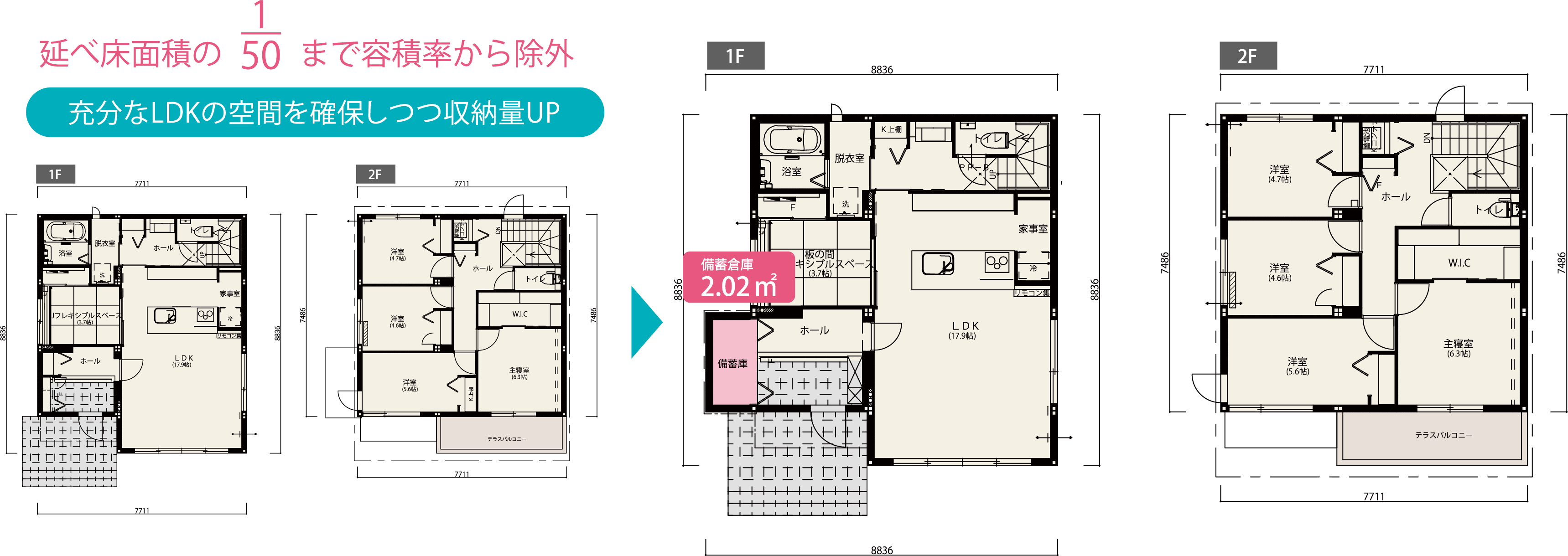 プラン2 間取り（備蓄倉庫あり）